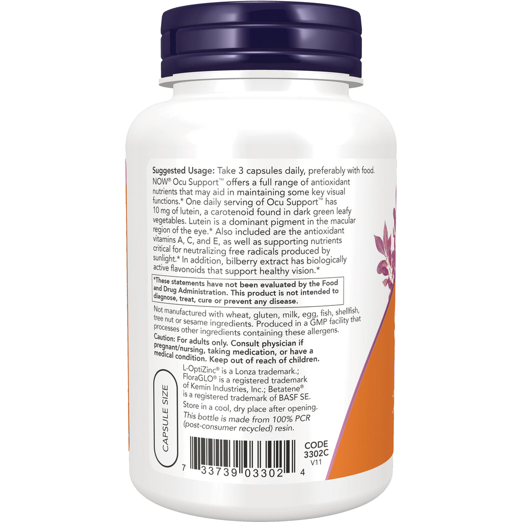 NWF423 | Back label showing usage directions, cautions, ingredient text and barcode on white supplement bottle - Thumbnail