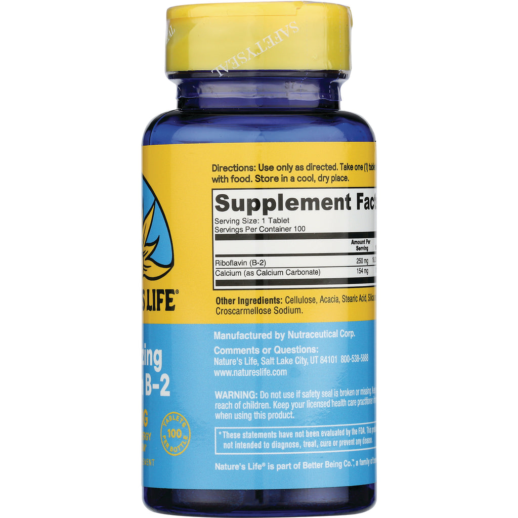NSL025 | Back of blue supplement bottle showing Supplement Facts panel and ingredients label - Thumbnail
