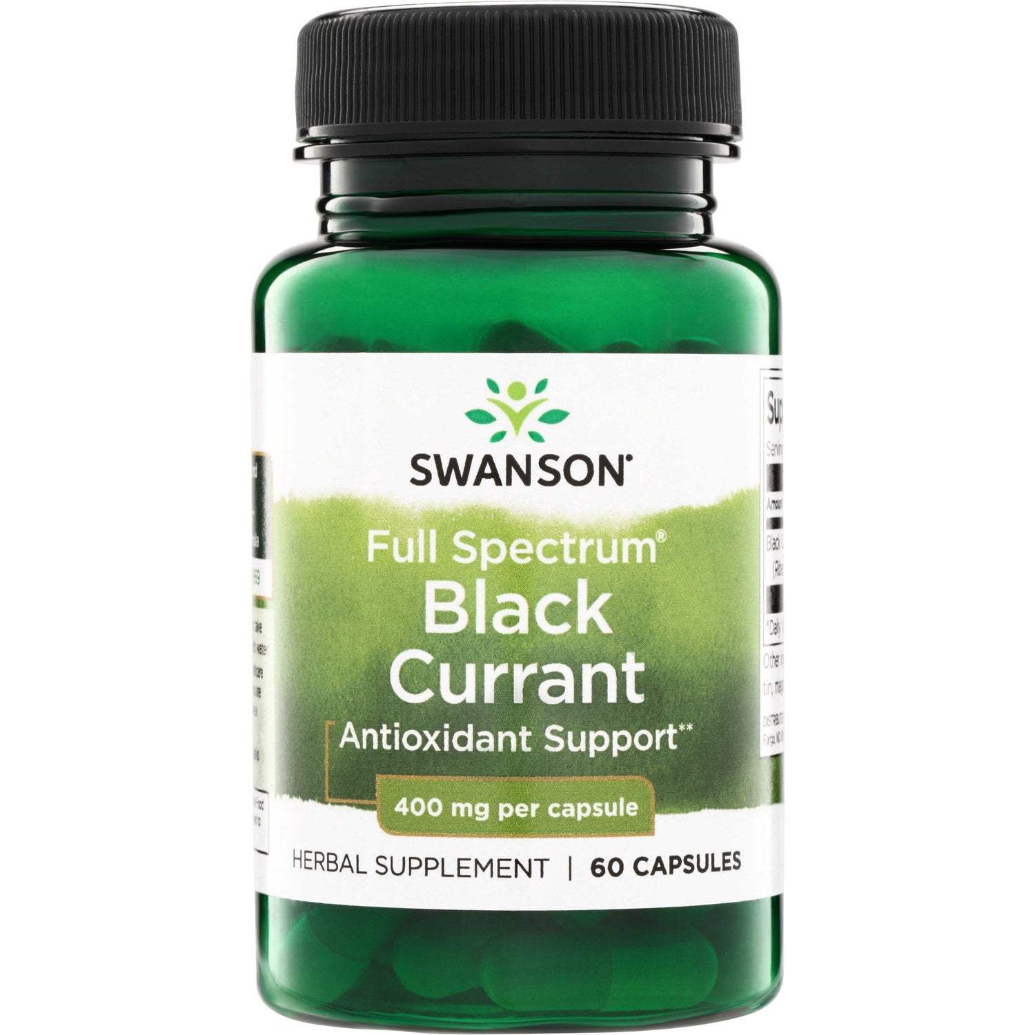 SW1272 | Swanson Full Spectrum Black Currant, Antioxidant Support, 400 mg per capsule, 60 capsules