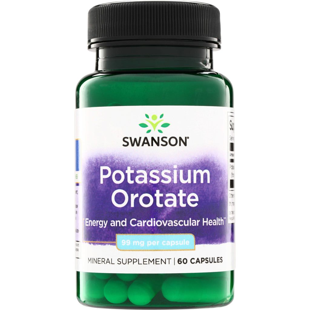 SWU658 | Swanson Potassium Orotate 99 mg per capsule, mineral supplement, 60 capsules - Thumbnail