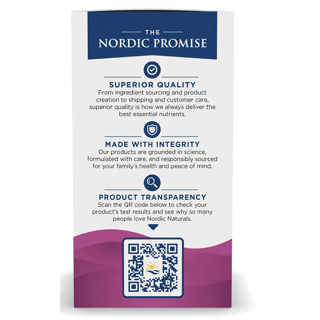 NRN103 | The Nordic Promise product infographic listing Superior Quality, Made With Integrity, Product Transparency and a QR code - Thumbnail