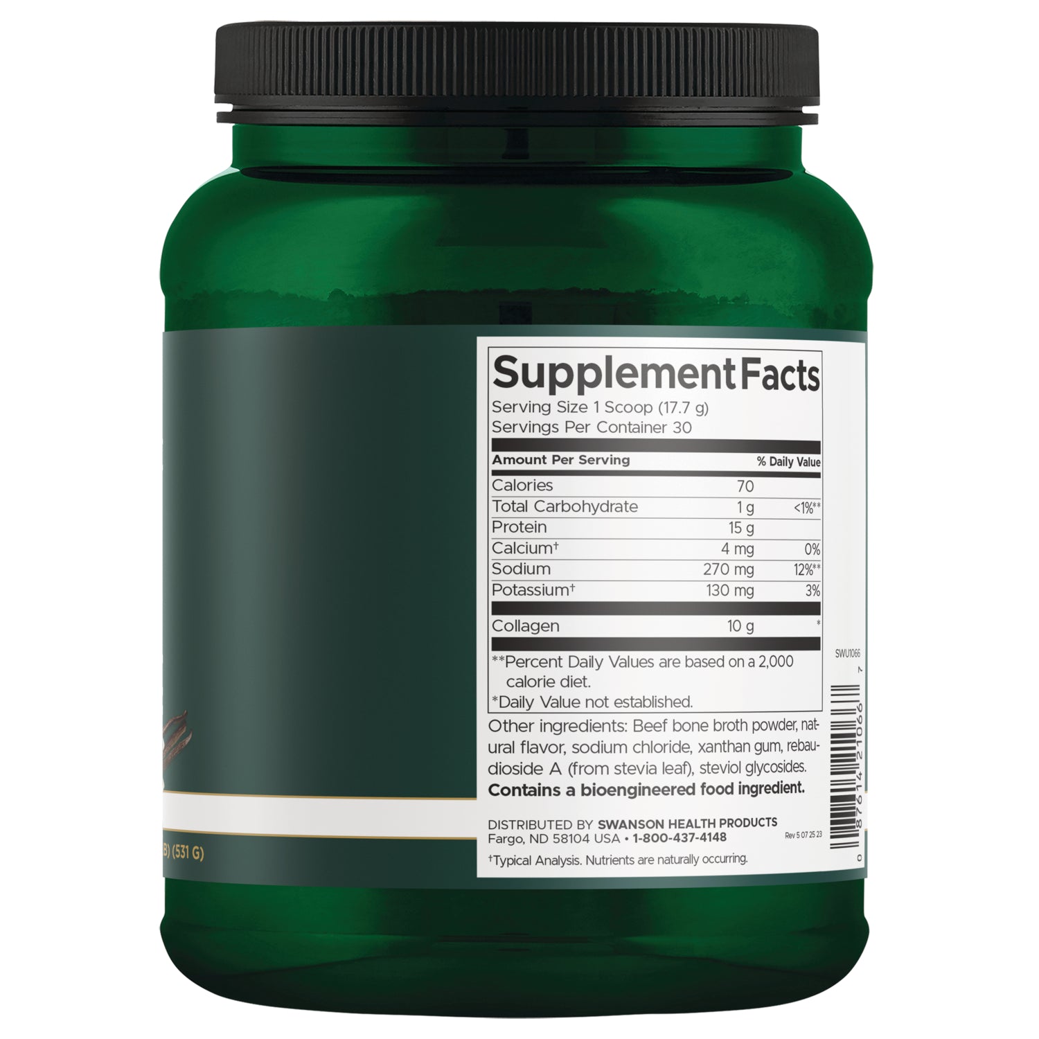 SWU1066 | Back label with Supplement Facts