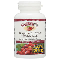 NFC124 | Natural Factors Grape Seed Extract 95% polyphenols 100 mg 60 vegetarian capsules front bottle