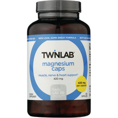 TL675 | Twinlab Magnesium Caps supplement bottle, 420 mg per capsule, 200 capsules