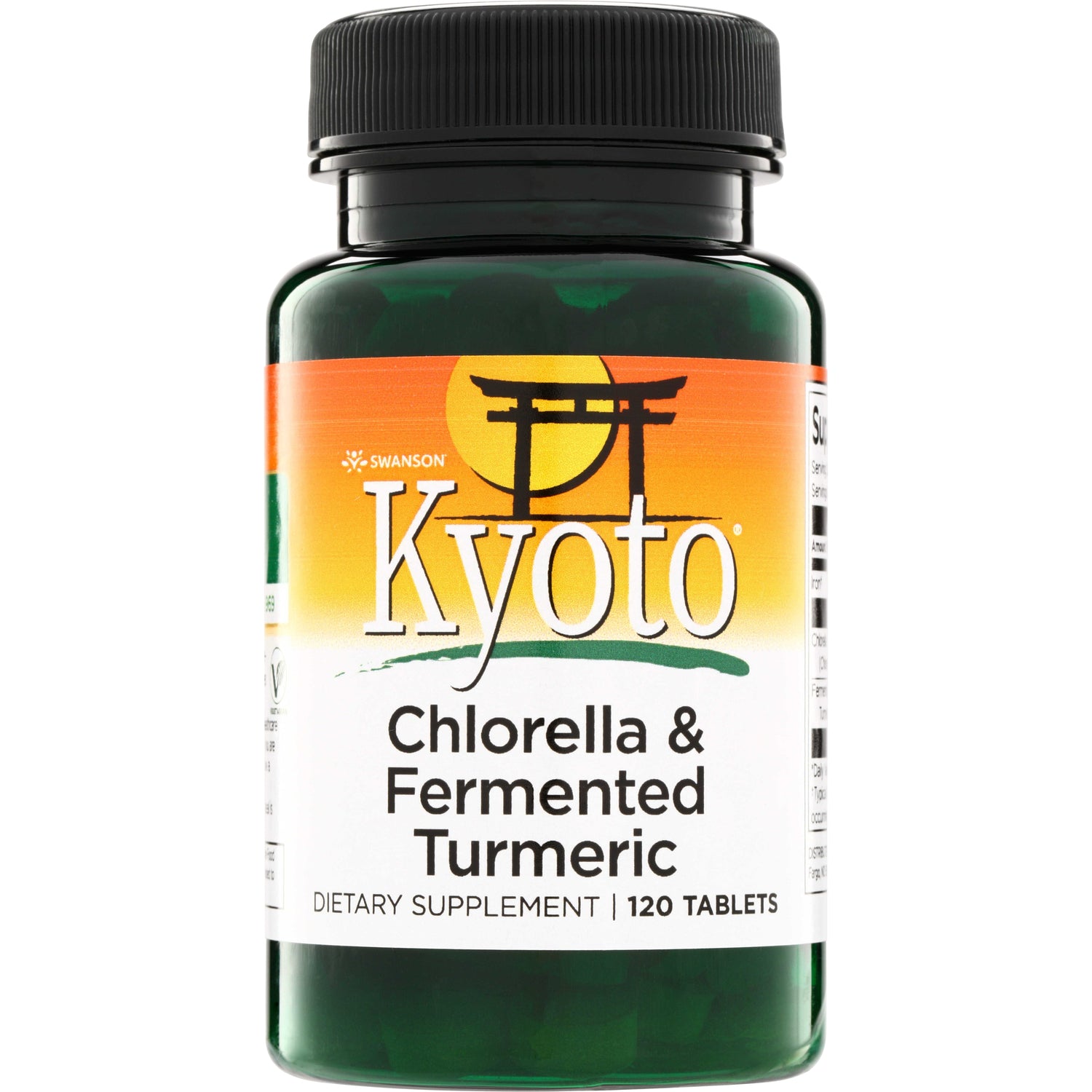SWK006 | Swanson Kyoto Chlorella & Fermented Turmeric dietary supplement, 120 tablets bottle front
