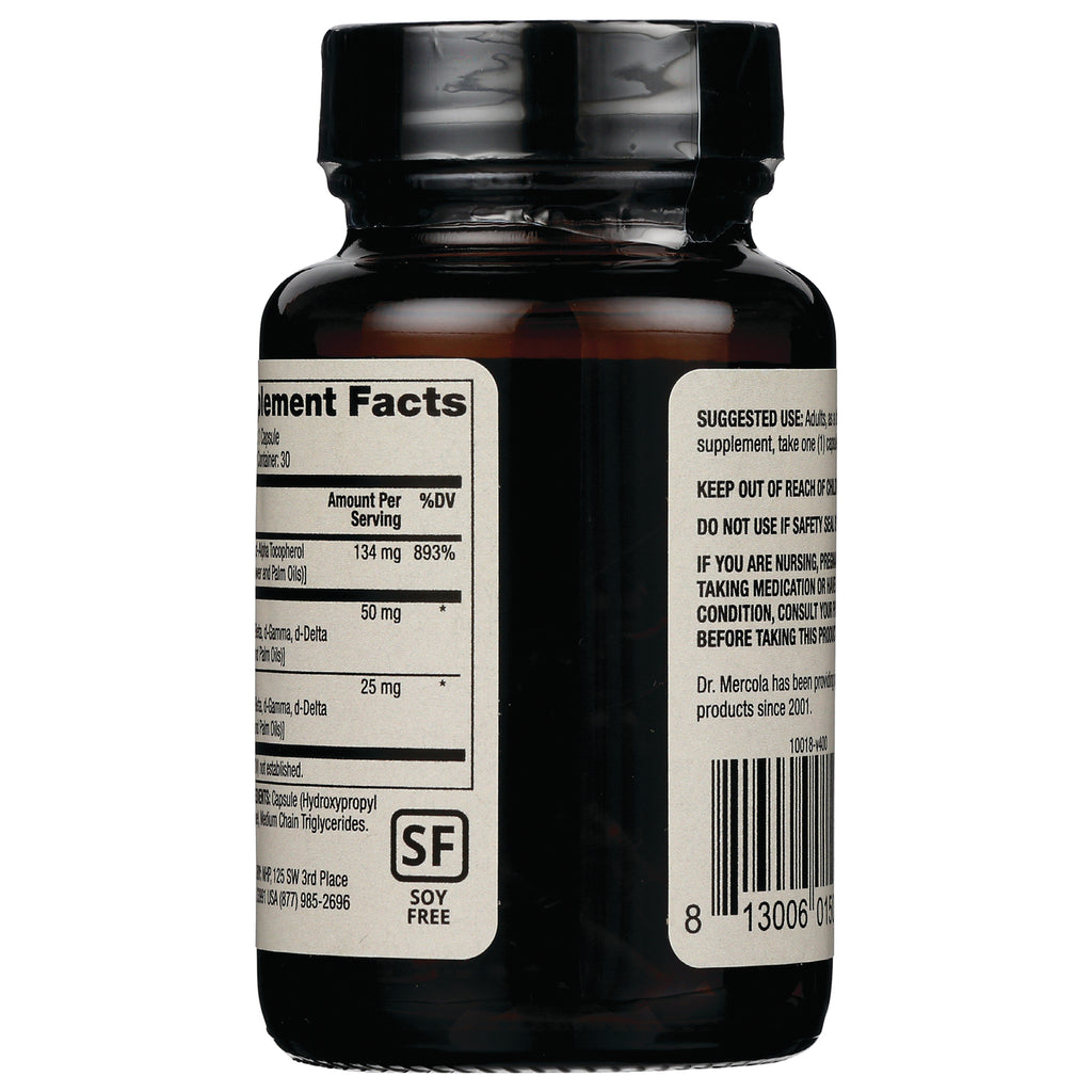 MRC082 | back of brown supplement bottle showing supplement facts panel, barcode, and SOY FREE symbol - Thumbnail