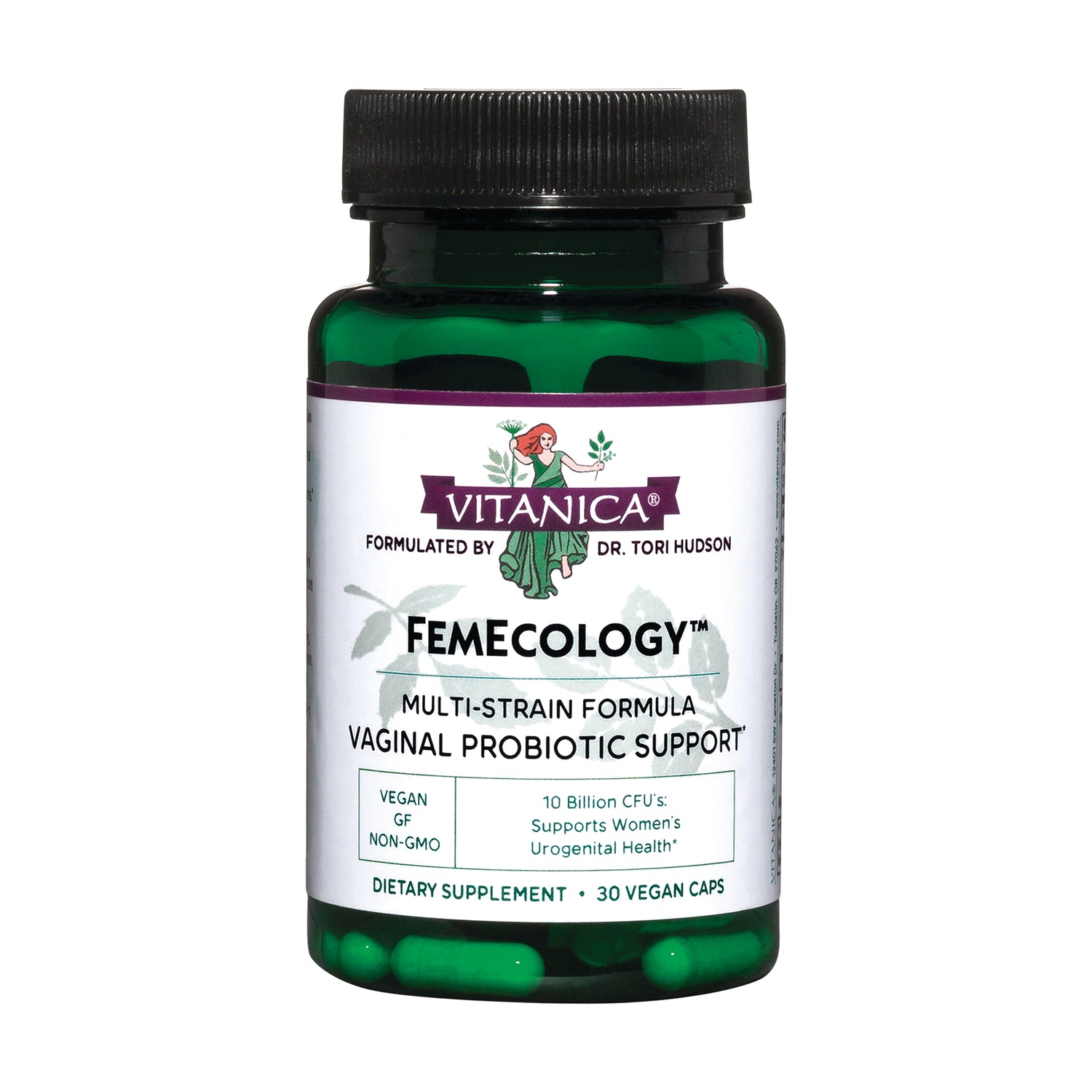 VNA018 | Vitanica Femecology vaginal probiotic support, multi-strain formula, 30 vegan caps bottle