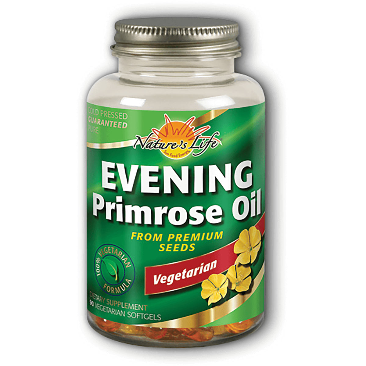 HS034 | Nature's Life Evening Primrose Oil vegetarian softgels bottle front label