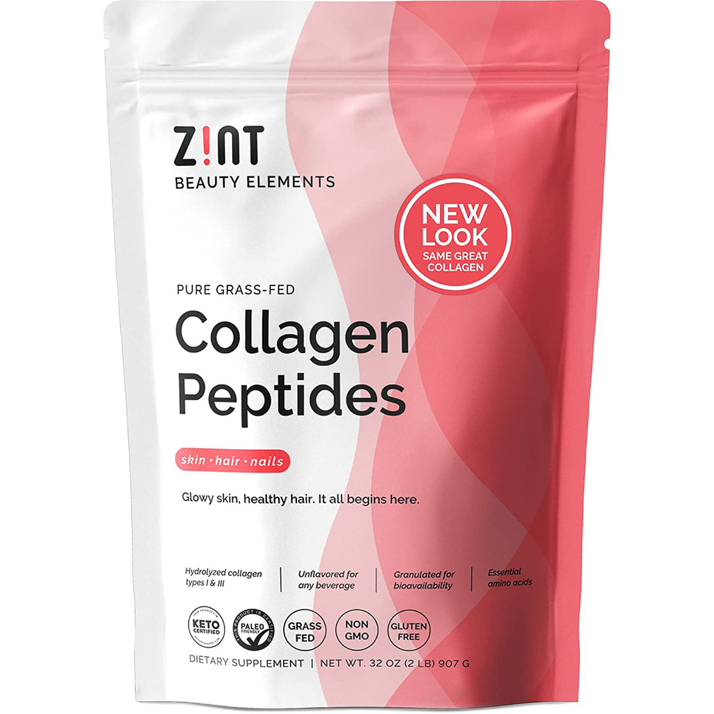 ZIN001 | Zint Collagen Peptides, pure grass-fed, dietary supplement pouch, 32 oz - Thumbnail