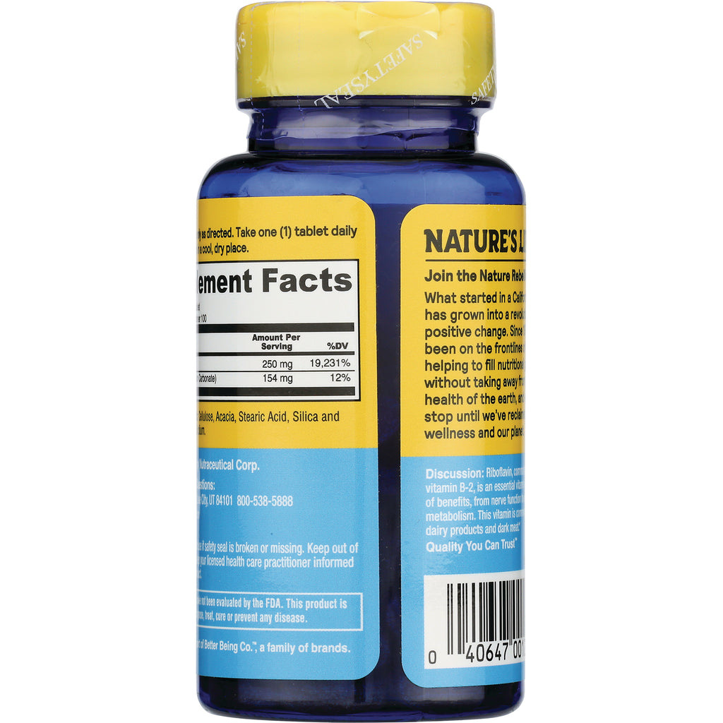NSL025 | Back of blue supplement bottle showing Supplement Facts panel, label text and barcode - Thumbnail