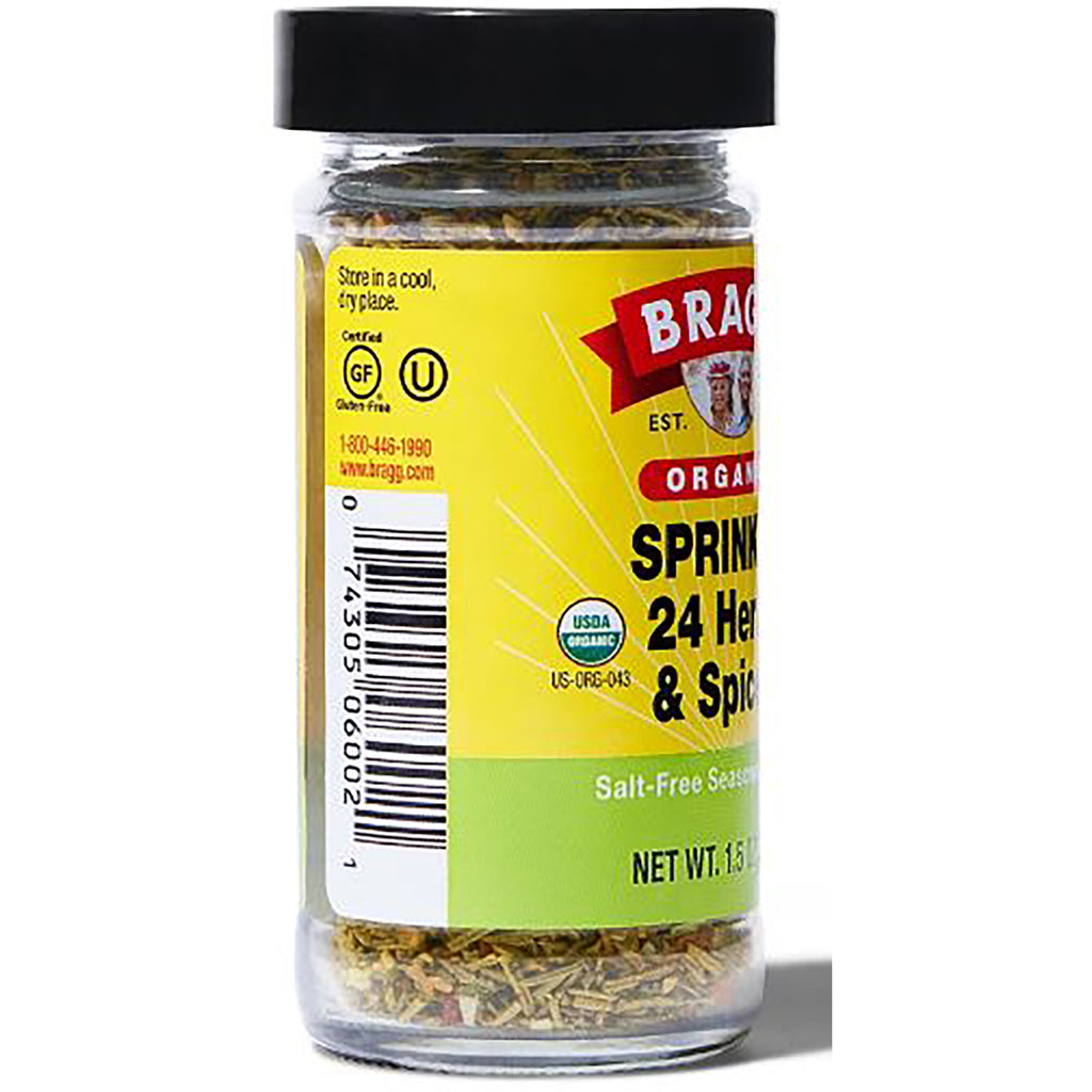 BR011 | Back label of glass spice jar showing barcode, USDA Organic seal, and salt-free seasoning text - Thumbnail
