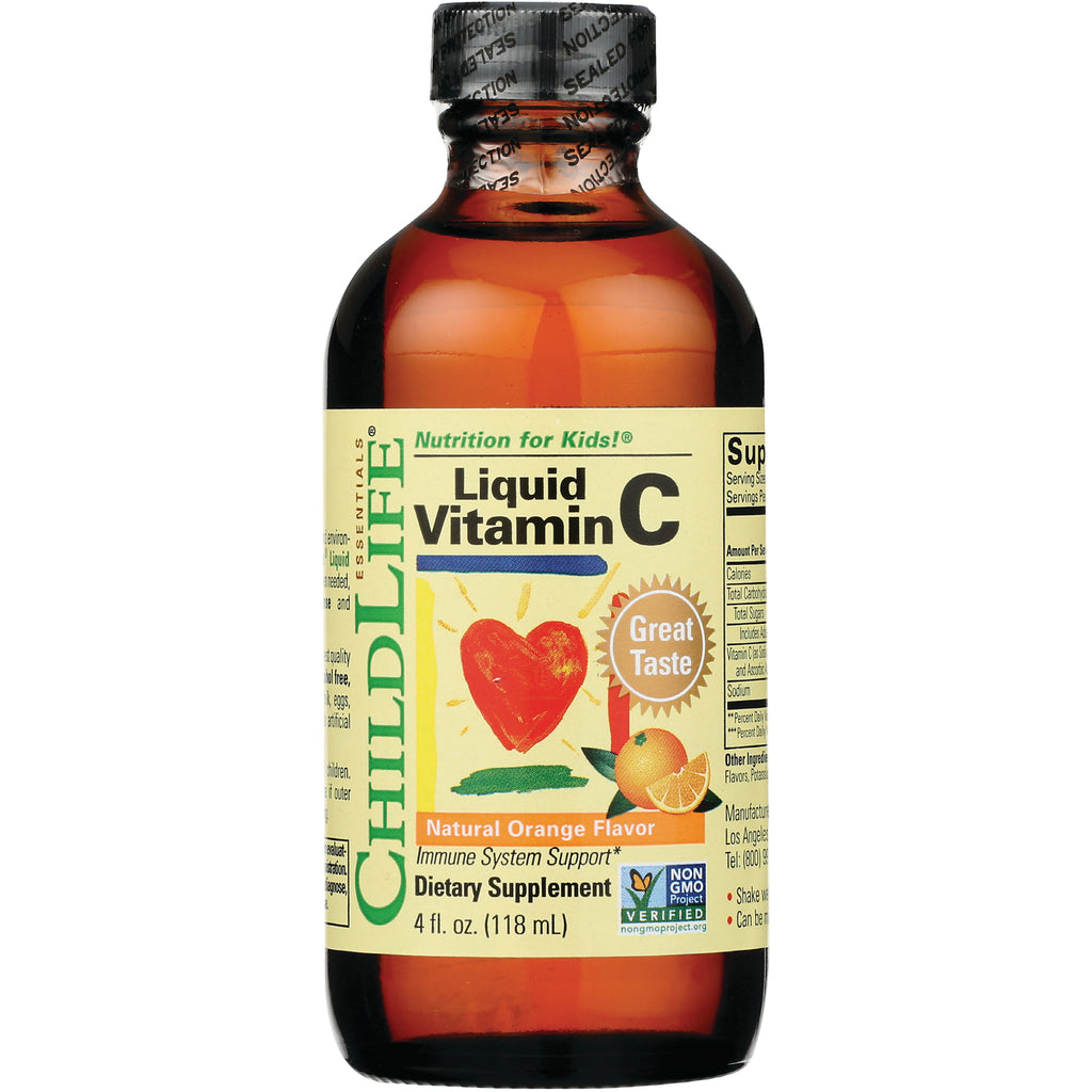 CHL004 | ChildLife Liquid Vitamin C natural orange flavor 4 fl oz bottle front label - Thumbnail
