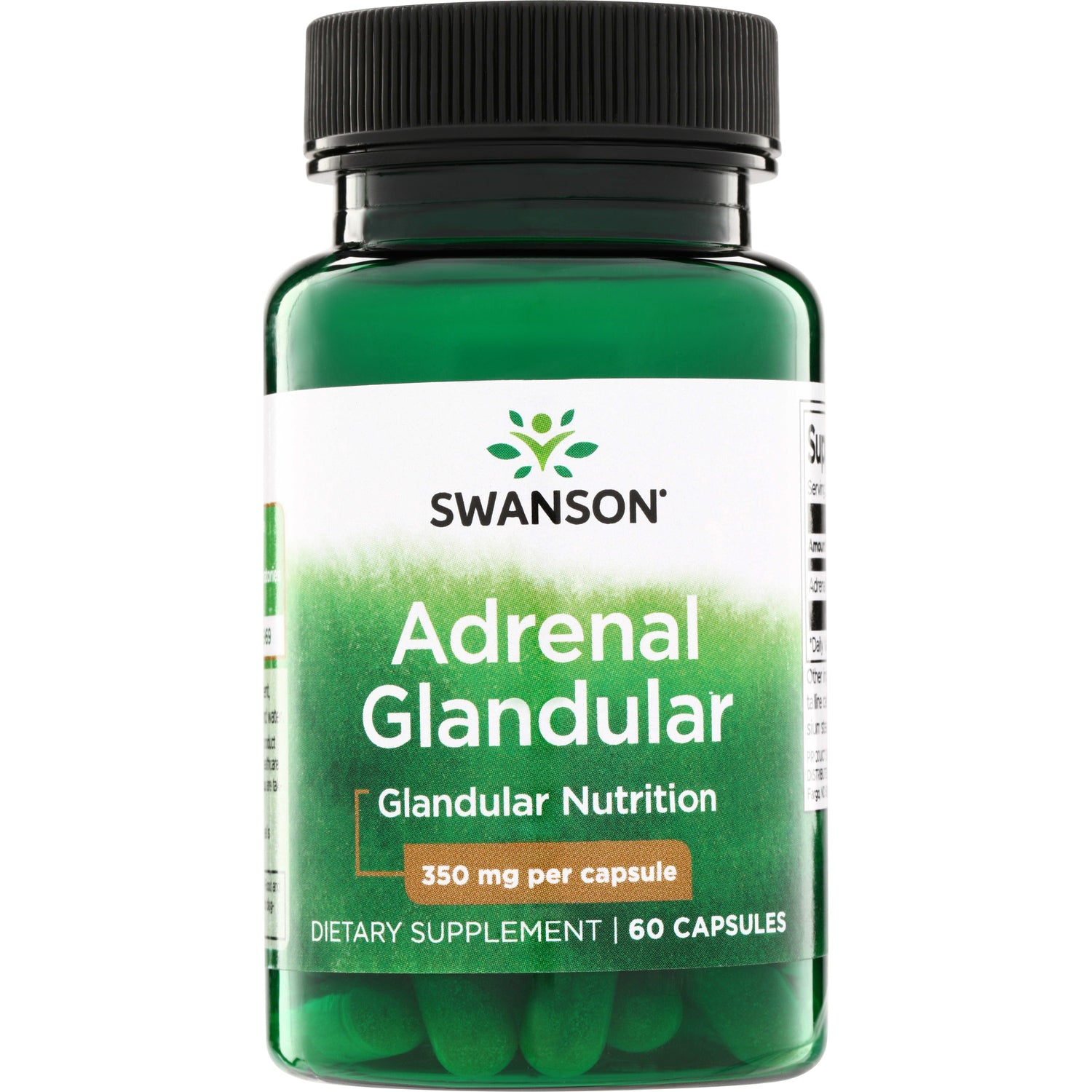 SW1223 | Swanson Adrenal Glandular, 350 mg per capsule, dietary supplement, 60 capsules