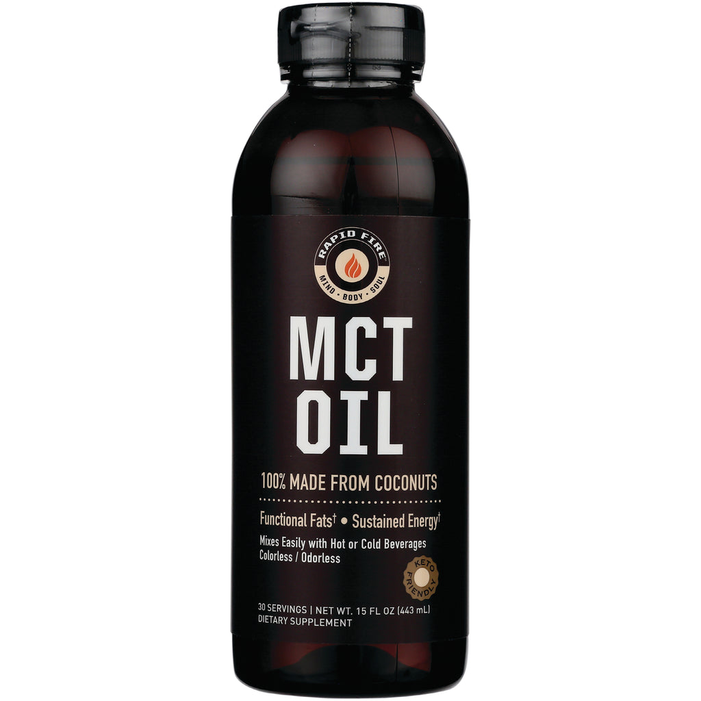 RPF001 | Bottle of MCT OIL dietary supplement labeled 100% made from coconuts, 15 fl oz - Thumbnail