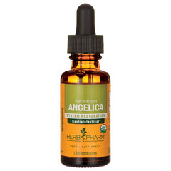 HPH069 | Amber dropper bottle labeled ANGELICA System Restoration Gastrointestinal Herb Pharm herbal supplement 1 fluid ounce (30 ml)