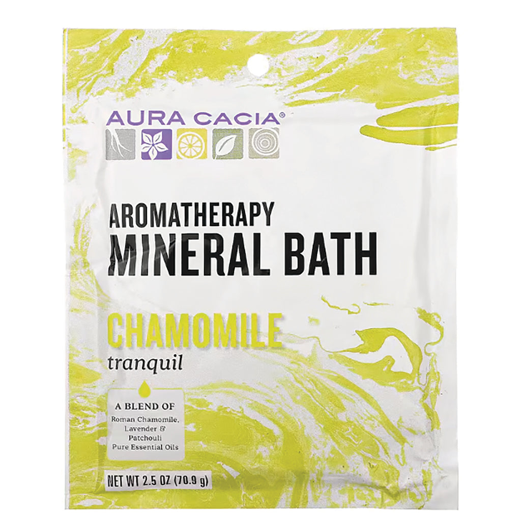 ARC049 | Aura Cacia Aromatherapy Mineral Bath chamomile sachet front - Thumbnail
