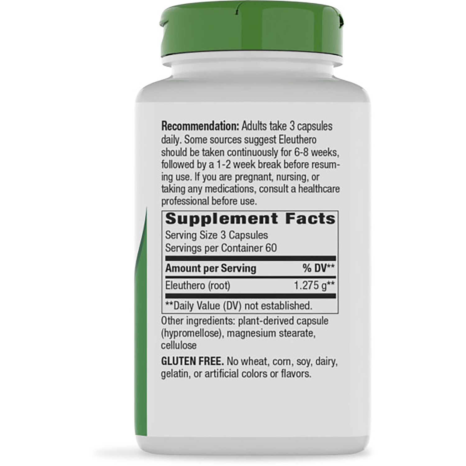 NW740 | Back of dark brown supplement bottle showing Supplement Facts panel and dosage instructions