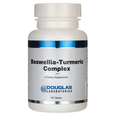 DGL132 | White supplement bottle labeled Boswellia-Turmeric Complex, Douglas Laboratories, 60 tablets
