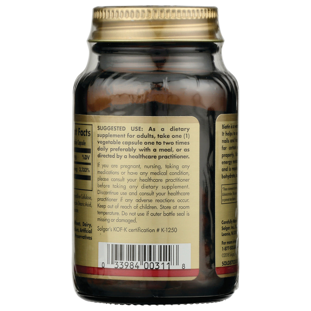 SLG213 | Back label of amber supplement bottle showing suggested use text and barcode - Thumbnail
