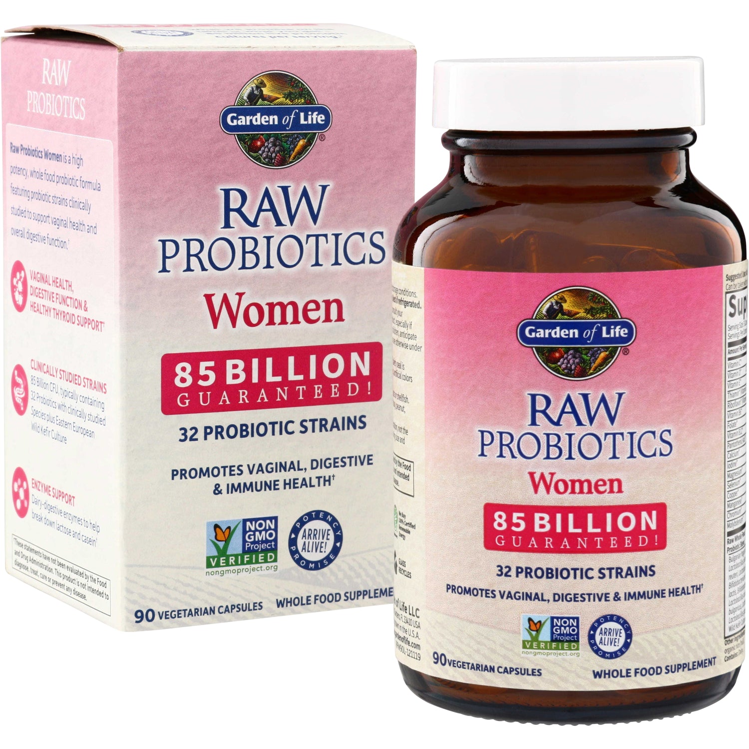 GLF132 | Garden of Life RAW Probiotics Women 85 Billion Guaranteed, 90 vegetarian capsules