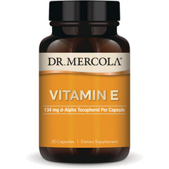 MRC082 | Dr. Mercola Vitamin E supplement bottle, 134 mg d-Alpha tocopherol per capsule, 30 capsules