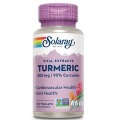 SLR249 | Solaray Vital Extracts Turmeric 300 mg, 95% Curcumin, 120 VegCaps, Non-GMO Project Verified