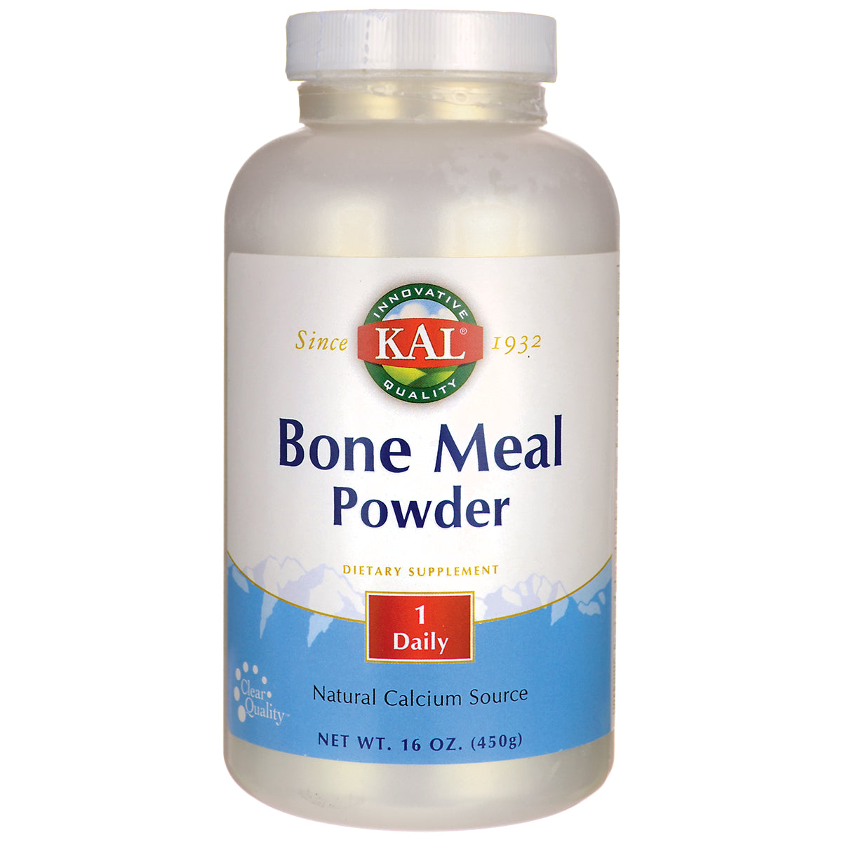 KL516 | KAL Bone Meal Powder bottle dietary supplement, Natural Calcium Source, net wt 16 oz