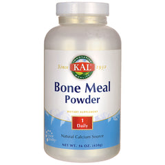 KL516 | KAL Bone Meal Powder bottle dietary supplement, Natural Calcium Source, net wt 16 oz