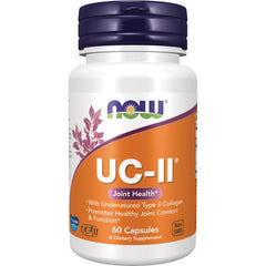 NWF853 | NOW UC-II Joint Health supplement bottle with orange label, 60 capsules