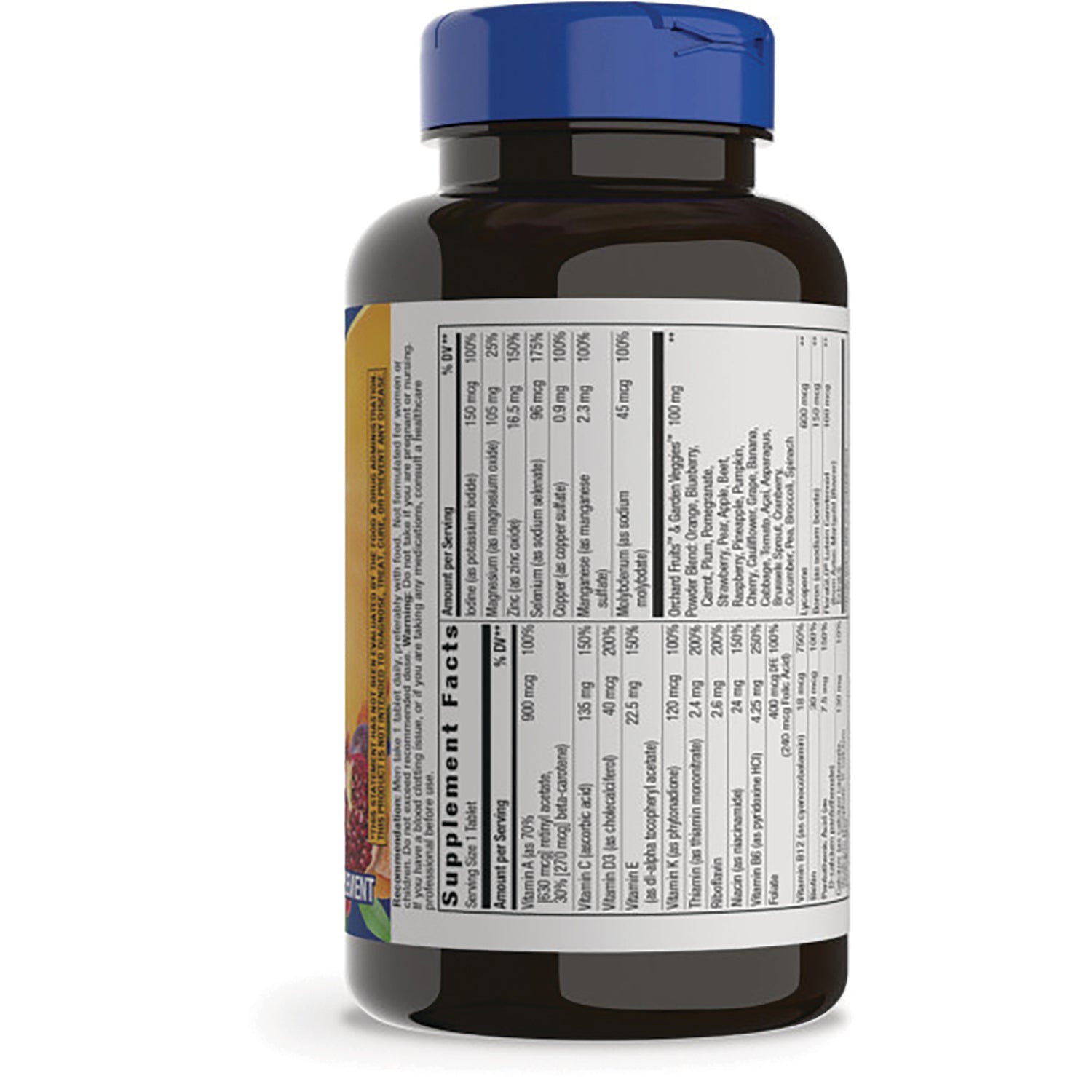NW1045 | back of supplement bottle showing Supplement Facts nutrition and ingredient panel