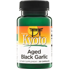 SWK014 | Kyoto Aged Black Garlic dietary supplement, 30 capsules, green bottle front