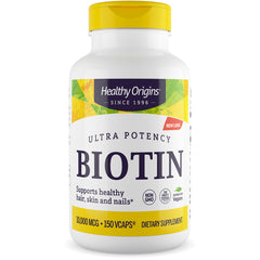 HRG094 | Healthy Origins Ultra Potency Biotin bottle 10,000 MCG 150 VCAPS supports healthy hair skin and nails