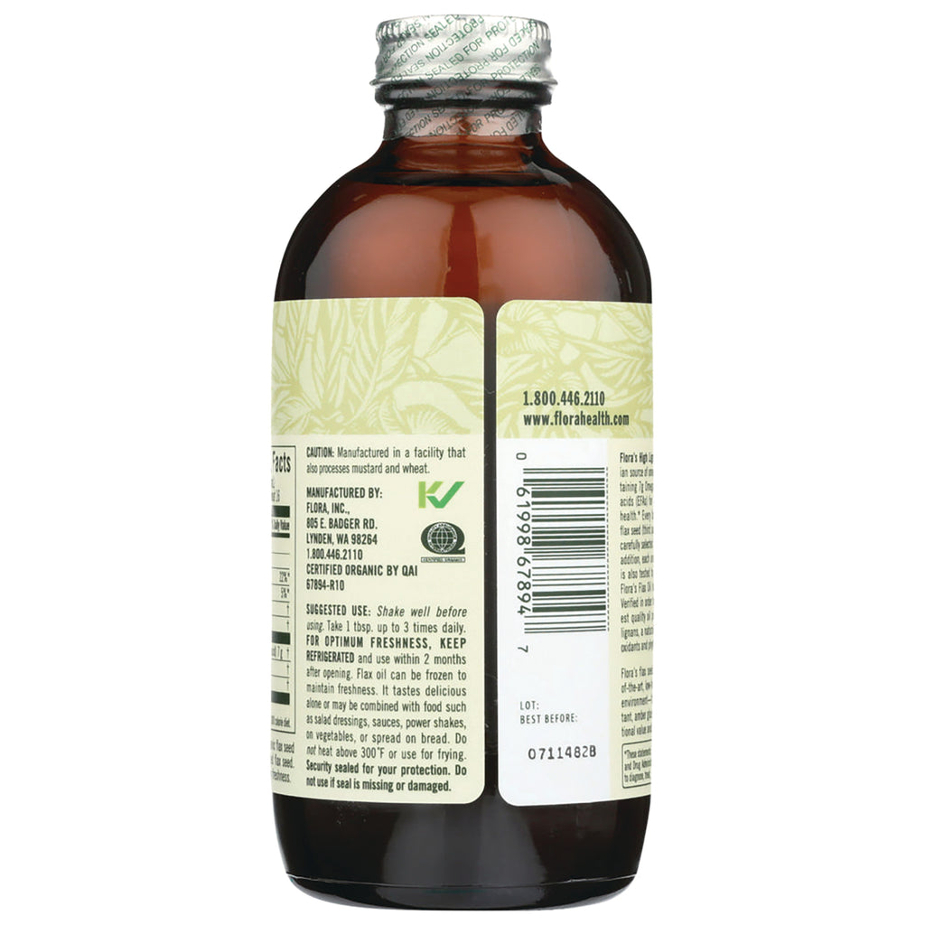 FL113 | Back of amber glass bottle showing product label with barcode, contact info, usage directions and lot number - Thumbnail