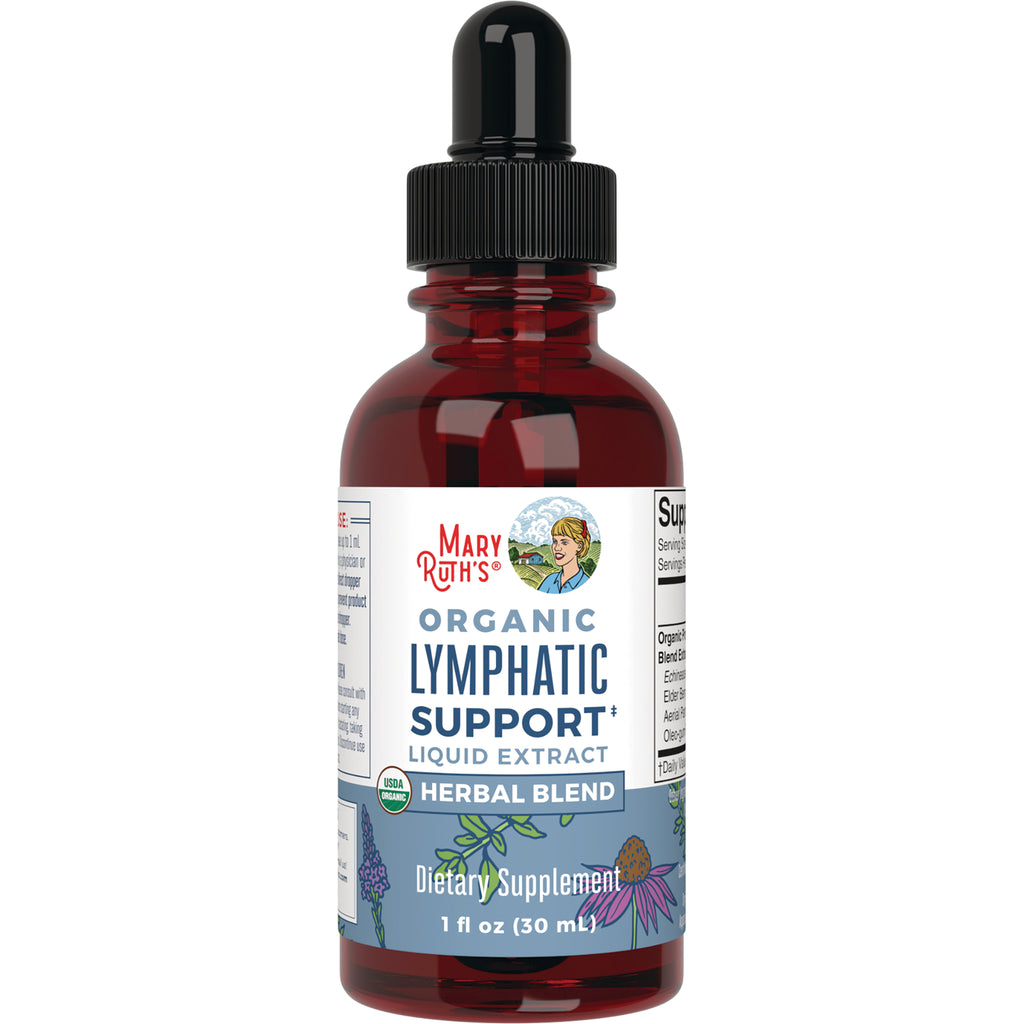 MRR027 | Mary Ruth's Organic Lymphatic Support liquid extract bottle with dropper, 1 fl oz - Thumbnail