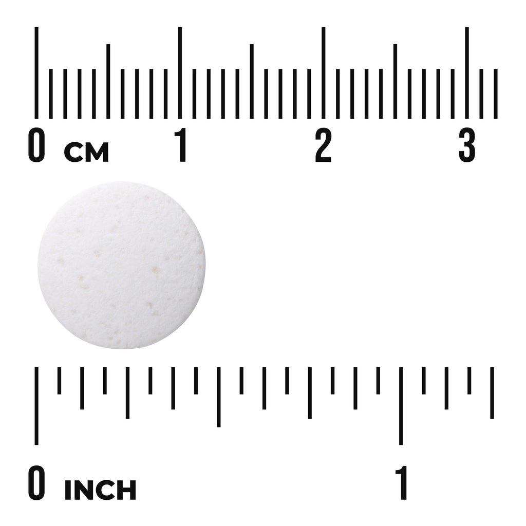 SWD036 | Round white tablet next to cm and inch rulers for size - Thumbnail