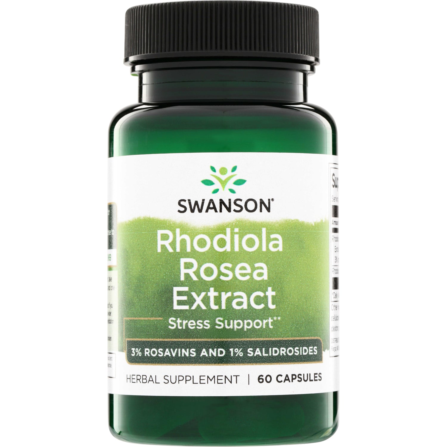 SWH288 | Swanson Rhodiola Rosea Extract stress support supplement, 60 capsules, 3% Rosavins and 1% Salidrosides