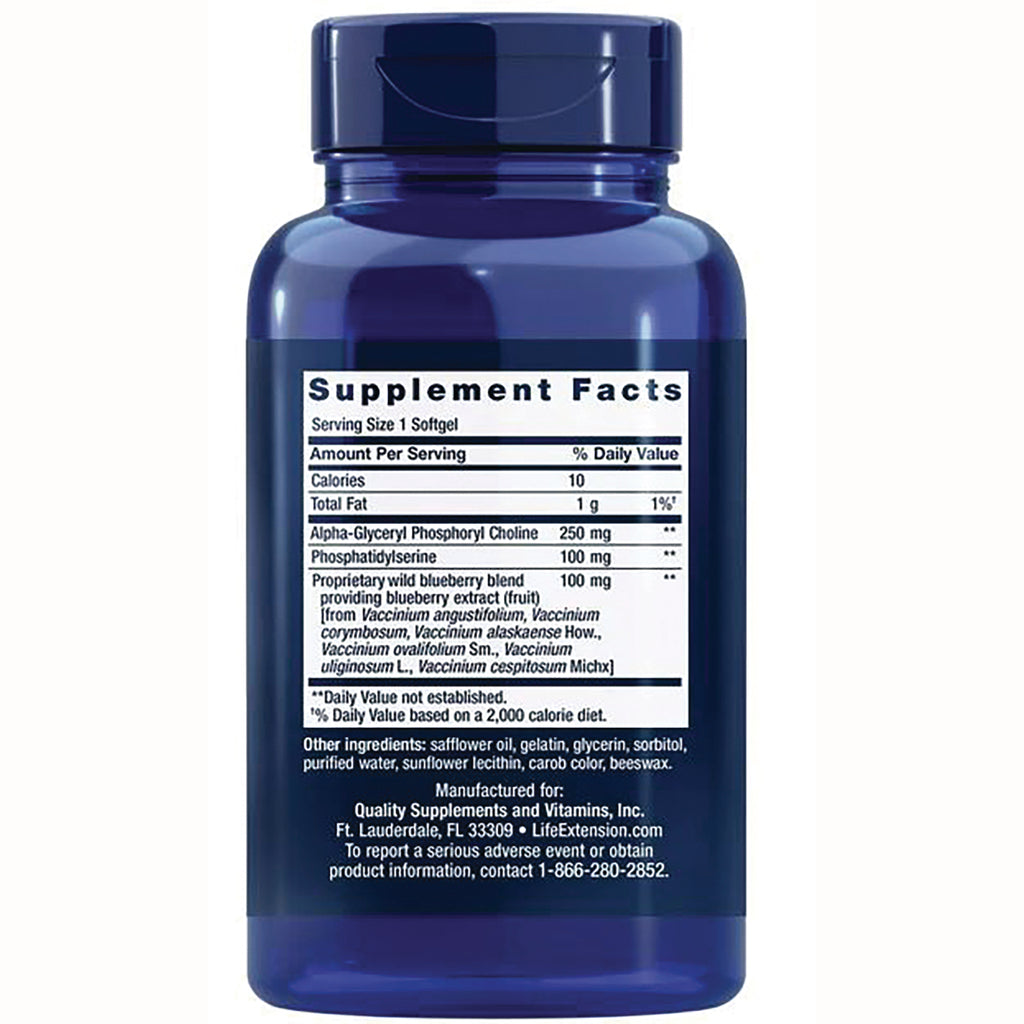 LE569 | back of blue supplement bottle showing Supplement Facts panel and ingredients list - Thumbnail