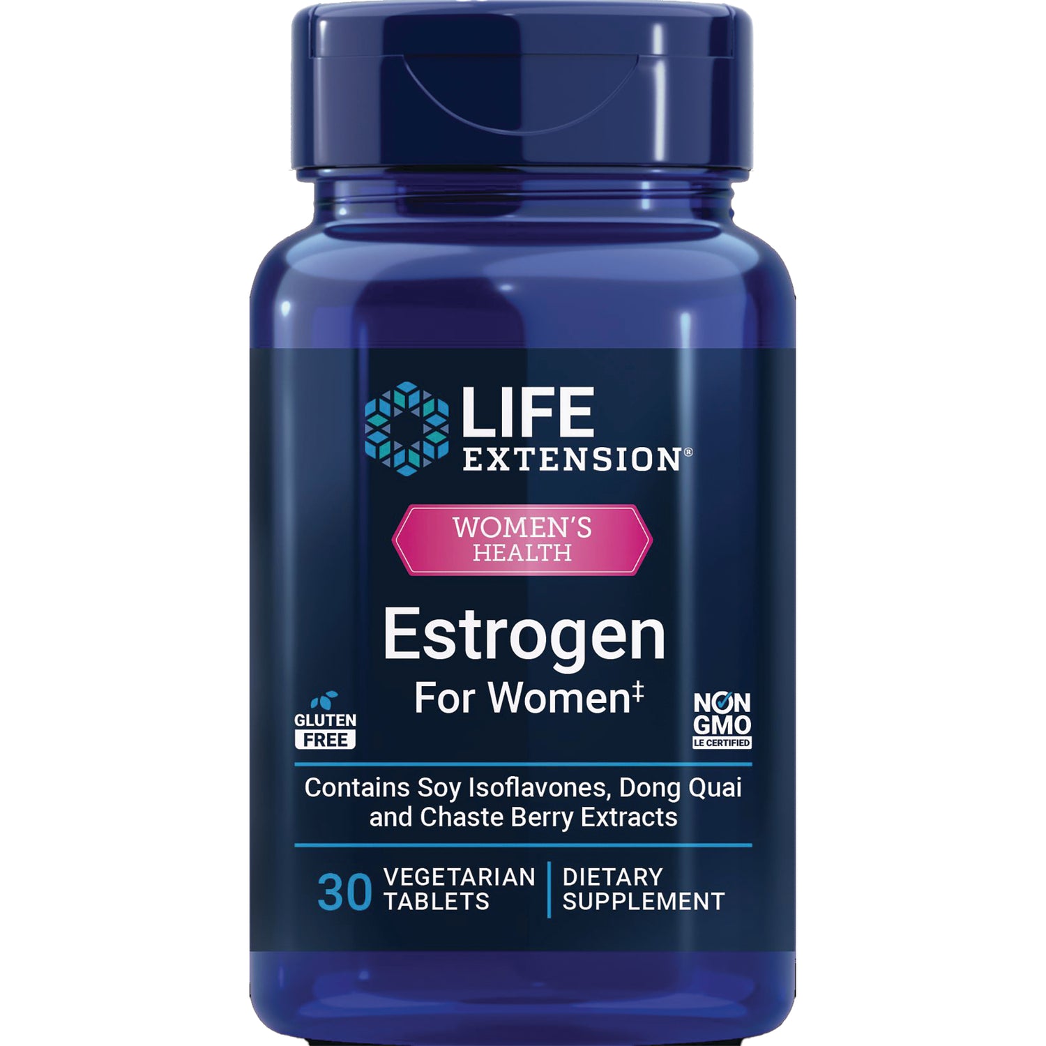 LE447 | Life Extension Estrogen For Women dietary supplement bottle front label, 30 vegetarian tablets
