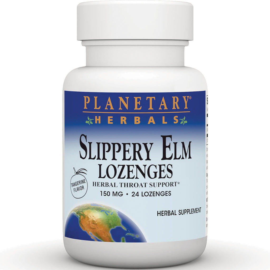 PF131 | Planetary Herbals Slippery Elm Lozenges tangerine flavor 150 mg 24 lozenges front label - Thumbnail