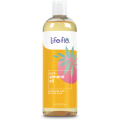 LFH037 | Life-flo pure almond oil 16 fl oz clear bottle with yellow label