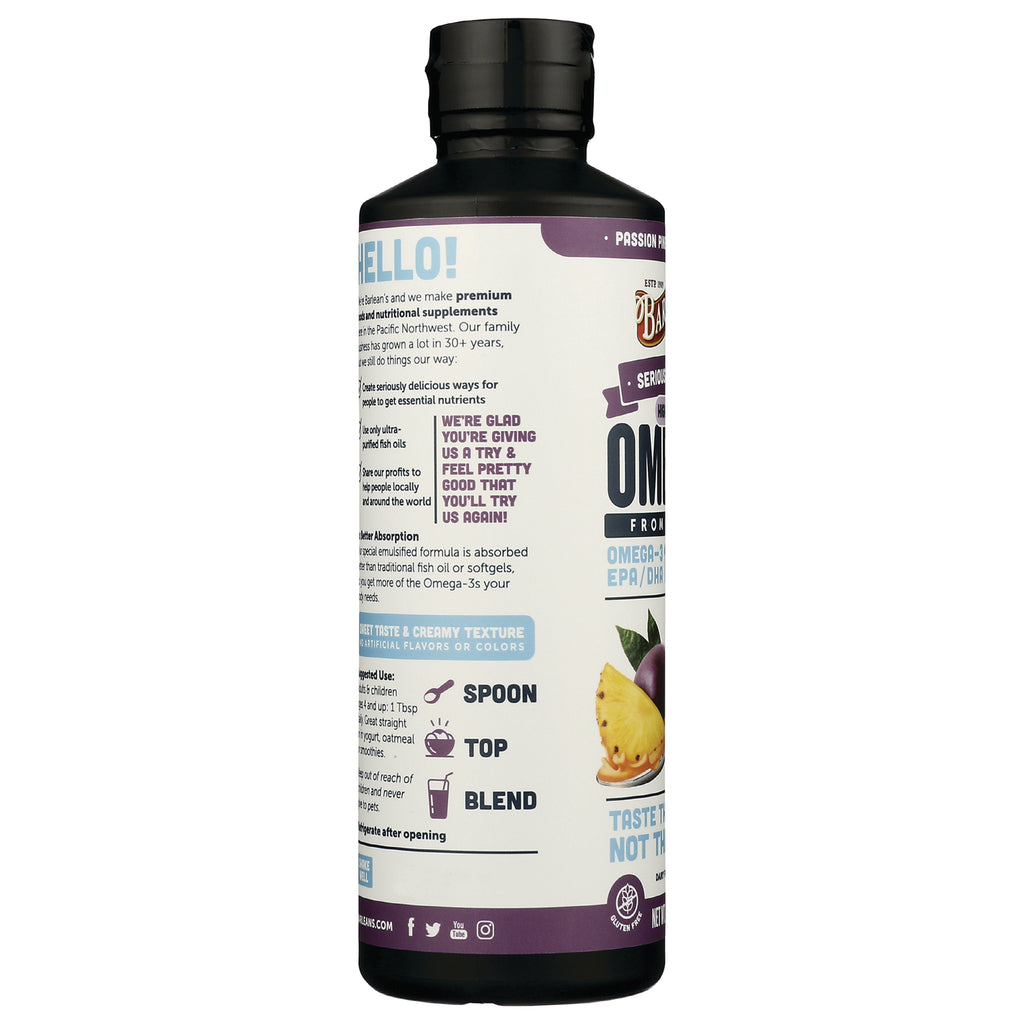 BAR107 | bottle side product infographic showing usage icons and text SPOON TOP BLEND - Thumbnail