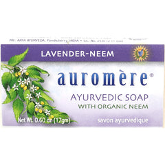 AUR031 | Auromre Lavender-Neem Ayurvedic soap label with organic neem, Net Wt 0.60 oz (17gm)