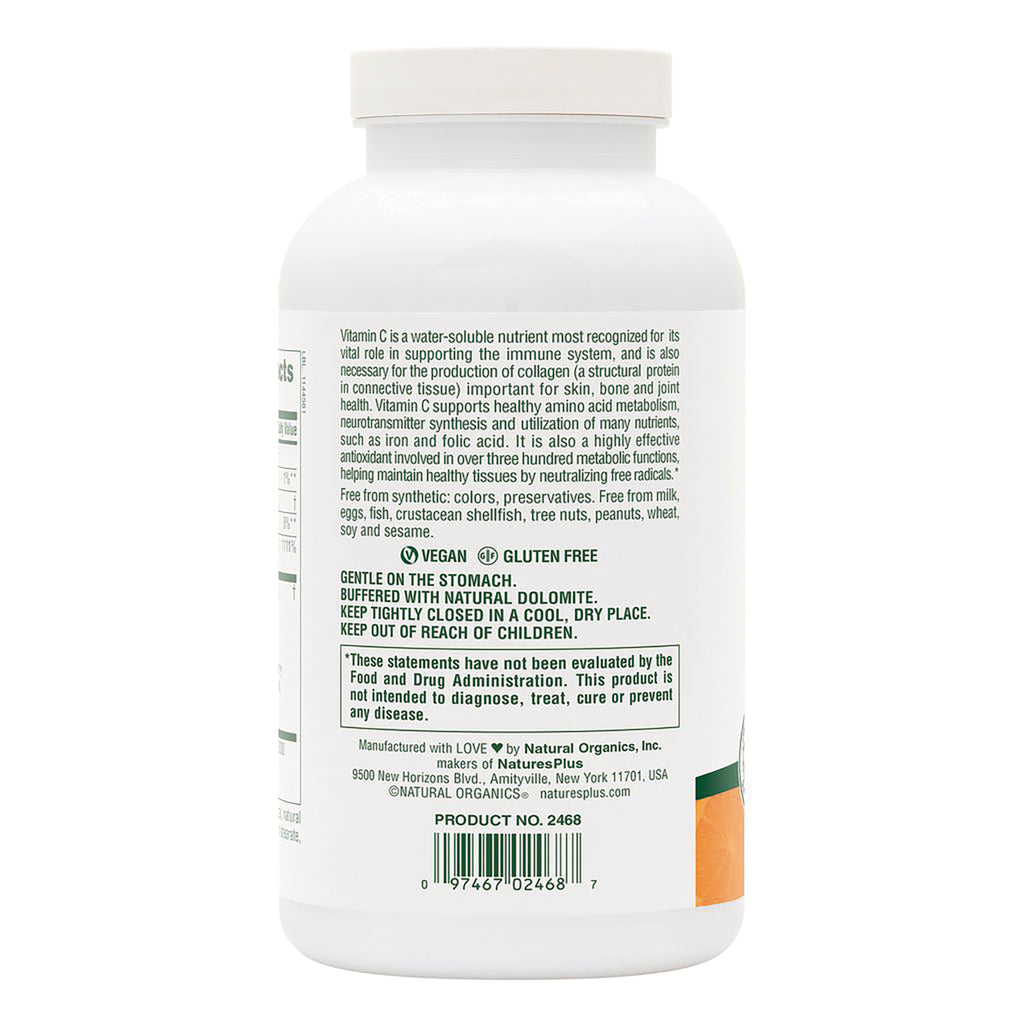 NTP129 | NaturesPlus chewable Orange Juice Vitamin C 1000 mg bottle, 60 tablets, white label with orange and green accents - Thumbnail