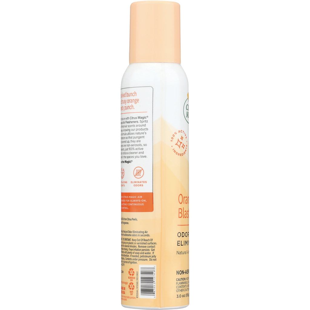 CTM004 | back label of Orange Blast odor eliminating spray showing ingredients, directions and barcode - Thumbnail