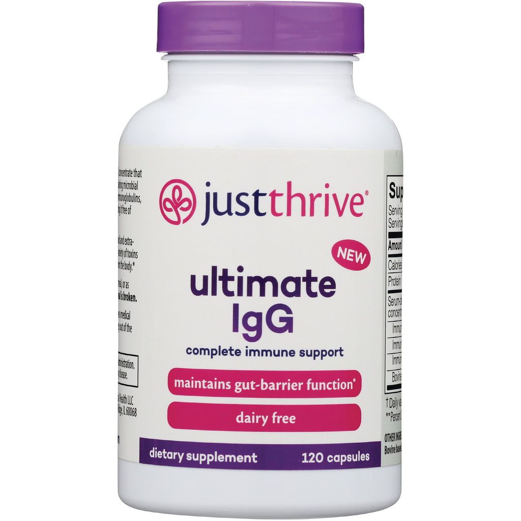 JTR006 | justthrive ultimate IgG dietary supplement bottle, 120 capsules, dairy free, purple cap - Thumbnail