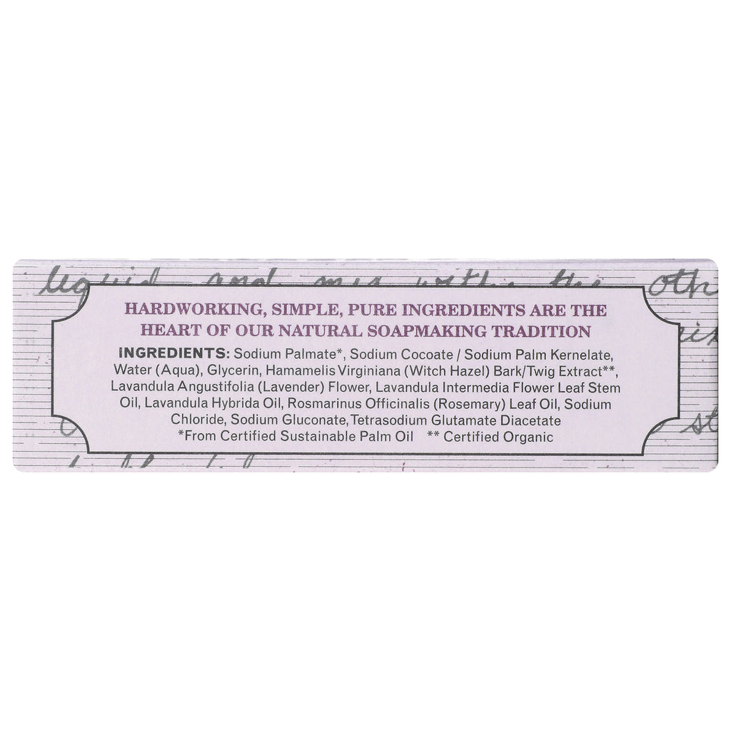 GP027 | back label listing ingredients and slogan HARDWORKING, SIMPLE, PURE INGREDIENTS ARE THE HEART OF OUR NATURAL SOAPMAKING TRADITION - Thumbnail
