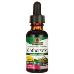 NAT280 | amber dropper bottle of Nature's Answer Motherwort tincture labeled Leonurus cardiaca 2,000 mg gluten free low alcohol