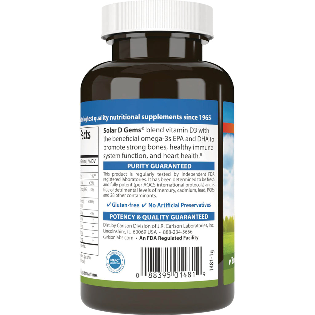 CSN027 | back label of brown supplement bottle showing PURITY GUARANTEED, potency and quality statements, and barcode - Thumbnail