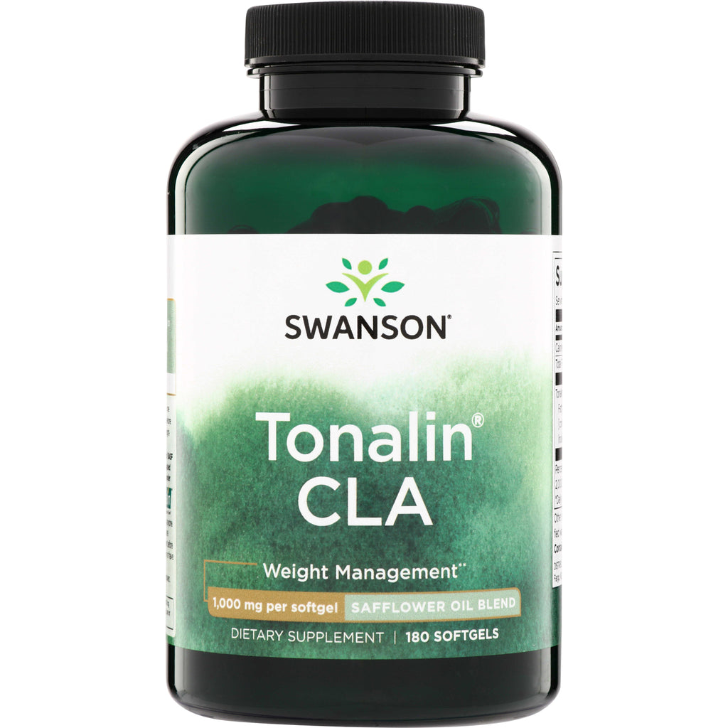 SWD067 | Swanson Tonalin CLA softgels bottle, Weight Management, 1,000 mg per softgel, safflower oil blend, 180 softgels - Thumbnail