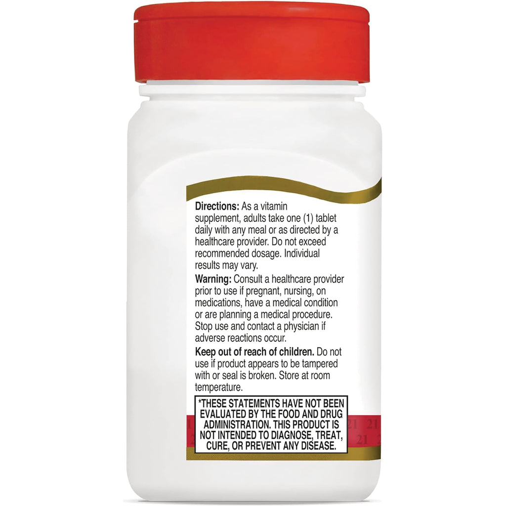 CNT202 | Back of white supplement bottle showing directions, warnings, keep out of reach of children and FDA disclaimer - Thumbnail
